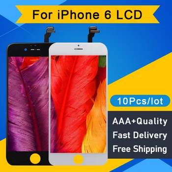 10PCS/Daudz Kvalitātes AAA iPhone 6 LCD Displejs, touch Screen Digitizer Montāža Nomaiņa LCD Pantalla 4.7 bezmaksas piegāde DHL