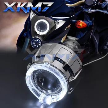 Motociklu Spotlight Meklēšana Aksesuāri Projektoru Lukturu Lēcas, Bi-xenon Lēcu 2.0 Eņģeļa Acis, Pilns Komplekts, Velosipēdu Gaismas Pārbūvēt