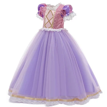VOGUEON Rapunzel Kleita Meitenes Princese Halloween Dzimšanas dienas svinības Cosplay Kostīms Bērniem Vizuļi Vasarā Maz Meitene Kleitas Vestido