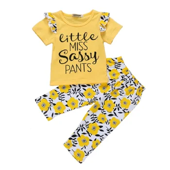 Jaundzimušā bērna Baby Girl Apģērbu 2020. Gada Pavasarī Nedaudz Garām Sassy Bikses Apģērbs Romper+Bikses+Galvas 3PCS Komplekti