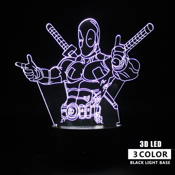 Deadpool Attēls Leģendas Lampas Galda Bērniem Dāvanas Miega Gaismas Partijas Apdare Nightlight Projekcijas
