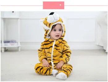 0-5 gadi Baby Bērnu Romper Jumpsuit uzstādīt Sleepshirt Kapuci Krāsains Dzīvnieku Flaneļa bērnu apģērbu, Mobilo Telefonu Aksesuāri