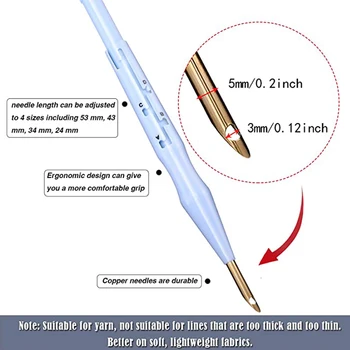 1 GAB. plastmasas regulējams izšuvumi pildspalvu šūšanas izšūti pamatni adatu adīšanas rīku dūriens amatniecības Perforators Adatu Komplekts