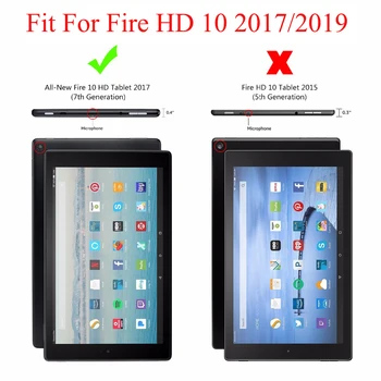 Tablete Gadījumā Par Amazon Iekurt Uguni HD 10 2017/2019 Apvalks gadījumā Par Amazon Iekurt HD 10 līdz 2017. Smart Flip Stends Capa Filmu+Pildspalva