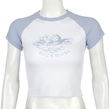 Waatfaak Eņģelis Grafiskais Tee Krekls Sievietēm White Gadījuma Pamata Dāmas Baltā T Kokvilnas Gudrs Drukāt Vasaras Sexy Kultūraugu Top T Krekls