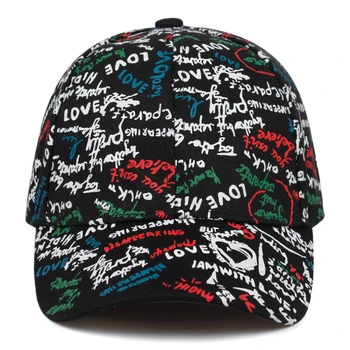 Jauno modes grafiti beisbola cepure augstas kvalitātes mīlestība drukāšanas tētis cepuri hiphop brīvdabas atpūtas klp regulēšana kokvilnas sporta cepure