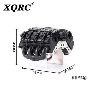 XQRC RC Auto F82 V8 Imitētu Dzinēja, Motora Radiatora Dzesēšanas Ventilatori Komplekts 1/10 RC Kāpurķēžu TRAXXAS TRX4 TRX6 AKSIĀLIE SCX10 90046 VS4