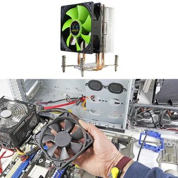 KARSTI LANSHUO CPU Cooler 2 Siltuma Caurules Ultra Quiet Cooler Fan, CPU Radiatora par LGA 2011 X79 X99 X299 (3Pin Vienu Ventilatoru)