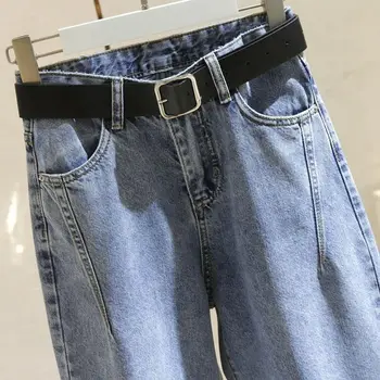 Korejas Augsta Vidukļa Džinsus Sieviešu Harēma Bikses Vaļīgas Gadījuma Plus Lieluma High Street Džinsa Bikses Pantalon Femme Vintage Ar Jostu B90