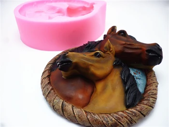 3D Zirgu Galvas Kūka Pelējuma Silikona Veidnē Šokolādes Ģipša Sveces, Ziepes, Konfektes Pelējuma Virtuvē Cep Bezmaksas Piegāde
