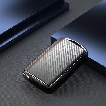 TPU Oglekļa šķiedras graudu Taustiņš Vāciņa Taustiņu Gadījumā Mazda 3 Alexa CX4 CX5 CX8 2019 2020 3Button Smart Remote Auto Atslēgu