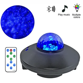 Krāsains Zvaigžņotās Debess Projektoru Blueteeth USB Balss Kontroles Mūzikas Atskaņotājs, LED Nakts Gaisma Romantiska Projekcijas Lampa Dzimšanas dienas Dāvana