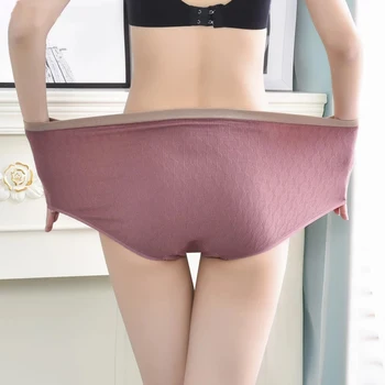 Kokvilnas Kājstarpes Sieviešu Biksītes, Elastīgās Soft Plus Liela Izmēra 100KG Dāmas Apakšveļa Elpojošs Sexy Augstu Jostas Biksītes Apakšveļa