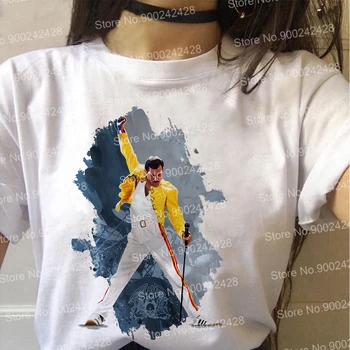 Karaliene Band Freddie Mercury t krekls sievietēm 90s Estētisko Eļļas glezna T-krekls Harajuku Karikatūra Grafikas drukas Vogue rokgrupa Topi