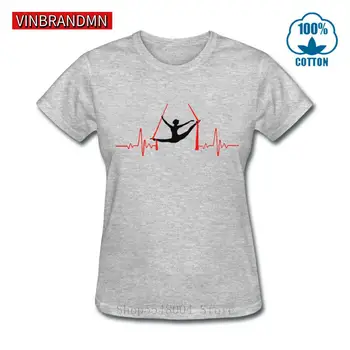 Gaisa Zīdu Sirdsdarbība T krekls Sievietēm Smieklīgi Piedzīvojumu Tees Gaisa Akrobātika T-Krekli sieviešu Modes Deju Balerīna Tshirt