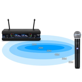 EYK E3002 UHF Fiksētu Frekvenci Karaoke Bezvadu Mikrofonu Profesionālo Bezvadu Visi Metāla Rokas Mikrofona Sistēma ar maciņš