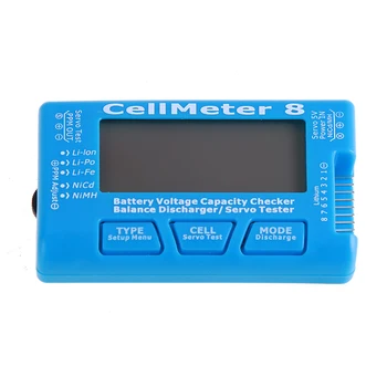 RC CellMeter 8 Ciparu Akumulatora Kapacitāte Pārbaudītājs Līdzsvaru Discharger Servo Testeri Spriegumu Skaitītājs Voltmetrs
