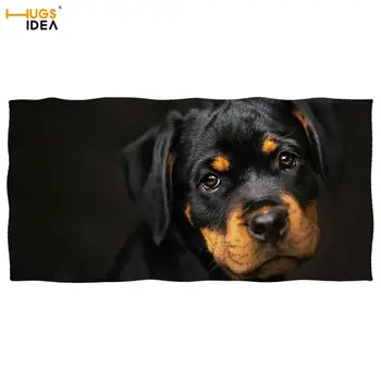HUGSIDEA Pet Suns, Drukāt Dušas Pludmales Dvieli Smilšu Pierādījumu Rotveilers Dizaina Dvieļi 3D Dzīvnieku Joga, Peldēšana Segu Microfiber Dvieļi