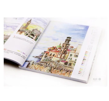 Booculchaha Ainavu glezniecība grāmatas Feile Putnu Ķīnas zīmējumu grāmata : 28 Romantiskas ainavas krāsas zīmuli ilustrācijas