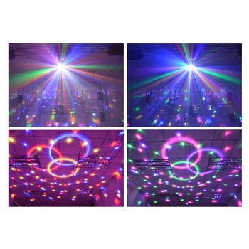 Cool 9 Krāsu Burvju Kristāla Bumbu Led Skatuves, Disko Lampas Lāzera Gaismas Pusi, Gaismas, Skaņas, Ar Tālvadības pulti RGB LED Disko Gaismas KTV