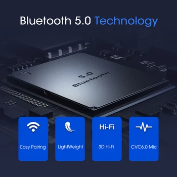 AMPCOM Bluetooth Austiņas bezvadu Bluetooth 5.0 Sporta austiņas Stereo Austiņu Austiņas Ar Uzlādes Box iPhone Xiaomi