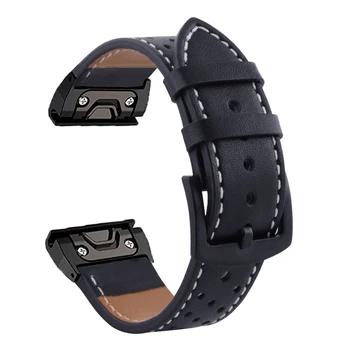 26 22MM Watchband Siksnu Garmin Fenix 5X 6X/Fenix 6 Pro Plus 5/3 3HR Skatīties Quick Release Ādas Easyfit Rokas Joslā Siksna