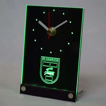 Tnc1019 SC Cambuur Leeuwarden Eredivisie Futbola 3D LED Galda Galda Pulkstenis