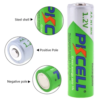 PKCELL (8pcs AA+8PCS) pack AAA NiMh AA uzlādējamas Baterijas 1,2 V 2200mAh AA andNi-MH 850mAh AAA Uzlādējamās Baterijas