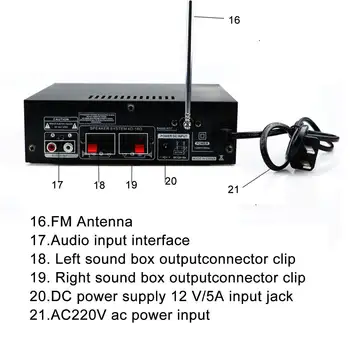 800W HIFI 2CH Auto Audio Jaudas Pastiprinātāju Mājas Kinozāles Telpiskās Skaņas Sistēma Mini Digitālais Skaņas Pastiprinātājs LED FM USB Bluetooth