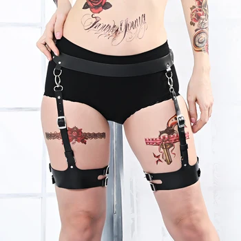 Fullyoung Sexy Sievietes Mākslīgās Ādas Josta Prievīte Jostas Gothic Ķermeņa Verdzība Būris Jostas Augsta Vidukļa Zeķturi Punk Sievietēm Stocki