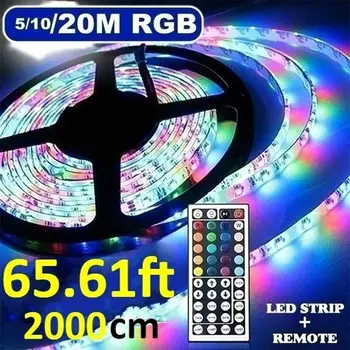 5/10/20m LED Lentes RGB SMD 3528 Sloksnes LED Elastīga Gaismas Lente Gaismas Svītru DC 12V RGB Diožu Lentes IS Kontrolieris Adapteris