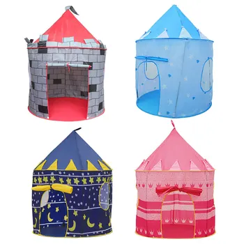 4 Krāsas Spēlēt Telts Portatīvo Salokāms Tipi Princis Locīšanas Telts Bērni Zēns Pils Cubby Spēlēt Nama Bērniem Dāvanas Āra Rotaļu Teltis