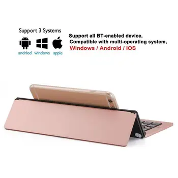 Ultra Slim Mini Triple Locīšanas Bezvadu Bluetooth Tastatūras iPhone Samsung Viedtālruņiem/Planšetdatoriem /iPad Min Augstas Kvalitātes