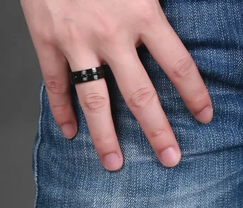Melns cz zircon gredzenu komplekti vairumtirdzniecības rūpnīcas oem izmērs 7 12 pirkstu gredzeni, rotaslietas, vintage cilvēks karstā pārdošanas piliens kuģniecības solījums