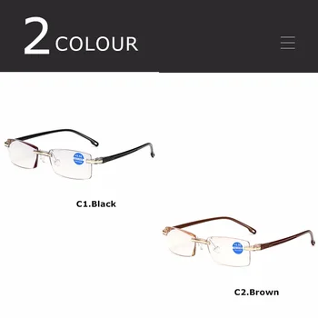 CRIXALIS Taisnstūra Lasīšanas Brilles Vīriešu Modes bez apmales Anti Zilā Gaisma Brilles Palielināmo Datoru Brilles UV400 Sieviete