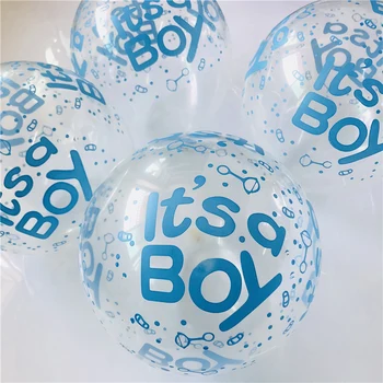 100pcs/daudz 12inch Happy Birthday Dekorēšana, Baloni, Skaidrs, Zils, Rozā, Hēlija Baloni, Tas ir Zēns, Baby 1. Dzimšanas dienu Lateksa Baloni