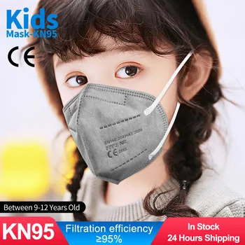 Pelēka Mascarillas Bērniem FFP2 sejas maskas KN95 filtra masku 5 slānis, Respiratori Maskas Atkārtoti Aizsargājošu Sejas Masku masque tapabocas
