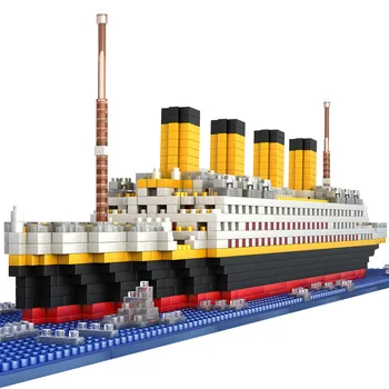 Titānika Kuģa Modeli, Celtniecības Bloki, Ķieģeļi Rotaļlietas Ar 1860Pcs Mini Titan 3D Komplekts Diy Laivu Izglītības Bērnu Kolekcija Zēniem