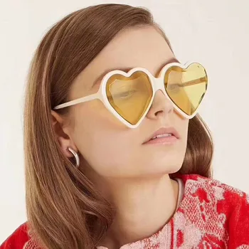 RunBird Mīlestību Sirdī Saulesbrilles Sieviešu Zīmola Designe 2018 Modes Sirds Formas, Saules brilles Sieviešu Red Green UV400 5306 R
