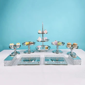 1-12pcs sudraba cupcake kāzu torte stāvēt spoguļa barware ēdiena dekorēšanas kūka rīki bakeware uzstādīt puse dinnerware