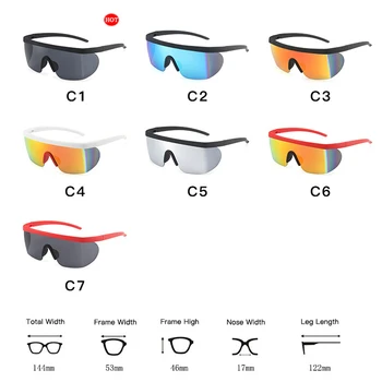 LongKeeper Lielgabarīta viengabala Saulesbrilles Vīriešiem, Sievietēm, Āra Sporta Liels Rāmis, Saules Brilles Anti-UV, Pretvēja, Aizsargbrilles, Brilles