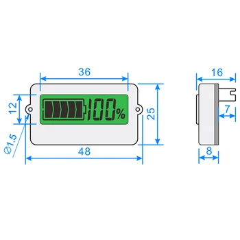 LCD Auto Skābes Svina Litija Baterijas Jaudas Indikators Digital Battery Tester Ar fona Krāsu Izlases 8V 12 V 48 V V 63