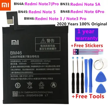 Xiaomi Sākotnējā Tālruņa Akumulatora BM46 Par Xiaomi Redmi Piezīme 3 5 5.A 7 Redmi 3. Piezīme Pro 6 Pro BN45 BN31 BN48 BN4A Rezerves Baterijas