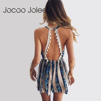 Jocoo Jolee Vasaras Sexy Topi Bodysuit Modes Romper Jumpsuit Playsuit Ķermeņa Mono Mujer Klubs Drēbes Bikses Kopumā Sievietēm