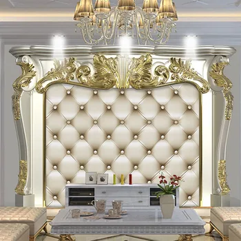 Eiropas Stilā 3D Zelta Modeli Mīksta Roll Sienas Tapetes Dzīvojamā Istabā, TV Dīvāns, Guļamistabas Luksusa Mājas Dekoru, Sienas Dokumentu 3D Freskas