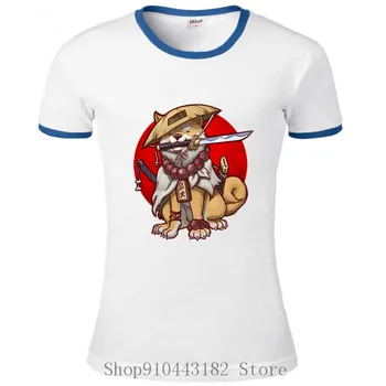 Japānas Anime Akita Samurai Ronin T-Krekls Awesome Kawaii Shiba Suns Inu T Krekls Dzīvnieku Mīļotājiem Drēbes Sievietēm paliekas uzmanīgi Suns T XXXL