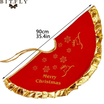 90cm Sarkanā Aļņa Ziemassvētku Eglīte Svārki dāvanu Paklāju Priecīgus Ziemassvētku rotājums Mājās Xmas Party Piegādes jaungada Apdare