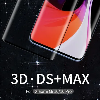 NILLKIN Pilnībā Segti Pilnībā Līme 3D DS MAX Rūdīta Stikla Ekrāna Aizsargs Xiaomi Mi 10 Pro 9D Noapaļota Mala Izliekta