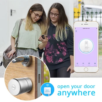 Zemismart Tuya Zigbee Smart Lock Galveno Cilindru Saprātīga Drošības Durvju Slēdzenes Šifrēšanas Atslēgas Darbs Ar Smart Dzīves App
