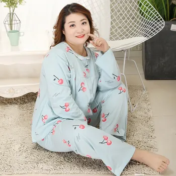 Plus lieluma 130KG XXXXXL salds pidžamas komplekti sieviešu vasaras plānas kokvilnas, ar garām piedurknēm, garās sleepwear sieviešu liela izmēra